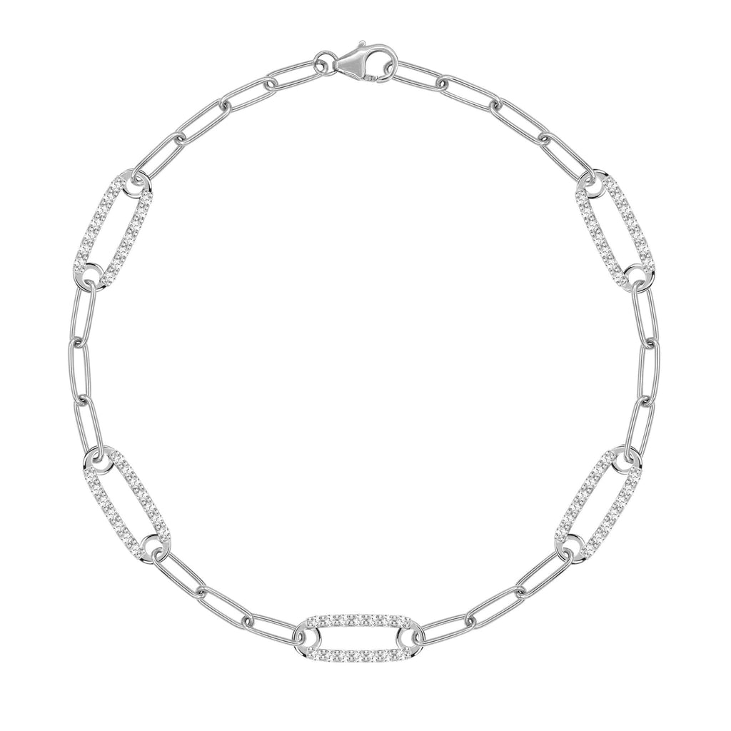 Adelaide 5 Pavé Birthstone Link Bracelet in 14k Gold