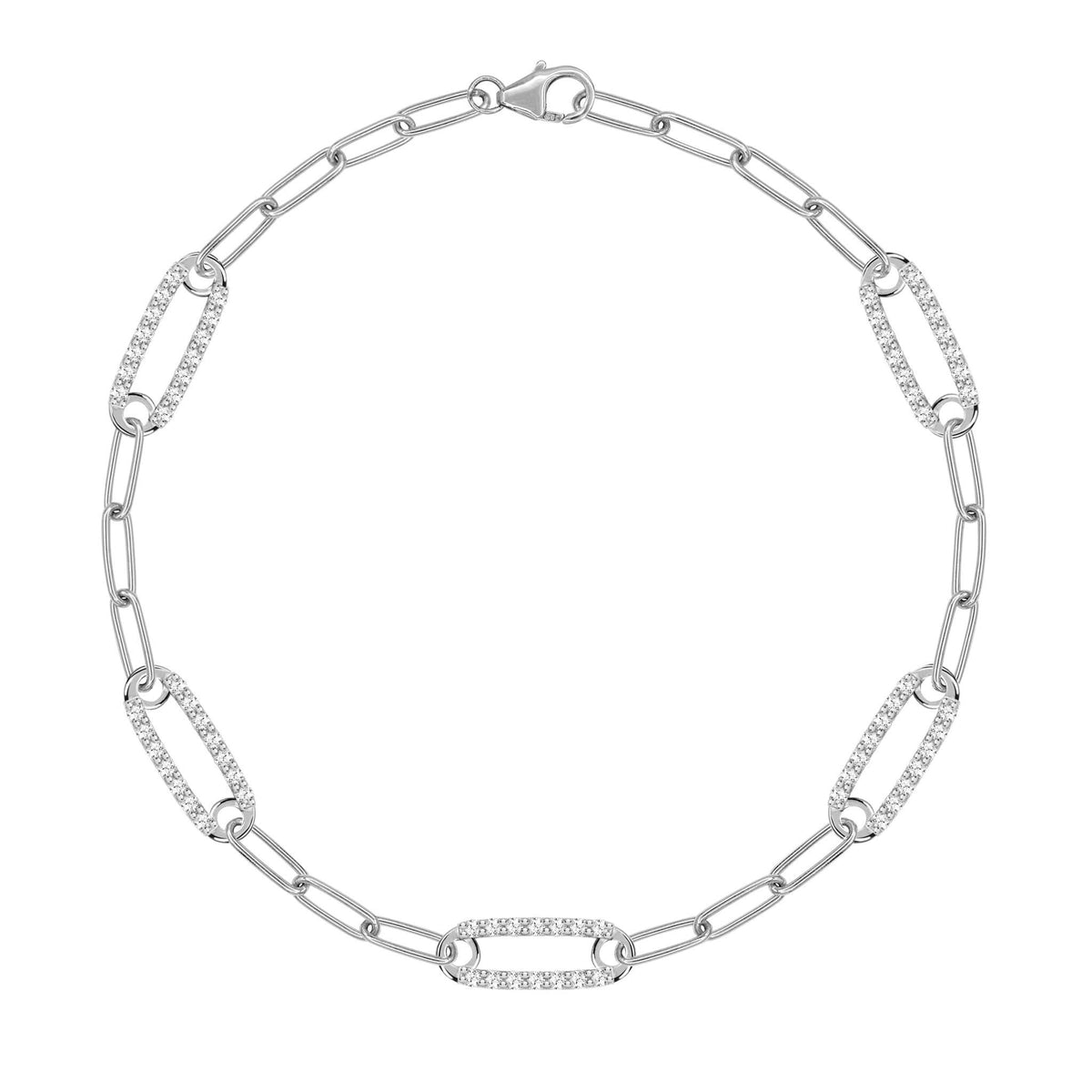 Adelaide 5 Pavé Birthstone Link Bracelet in 14k Gold