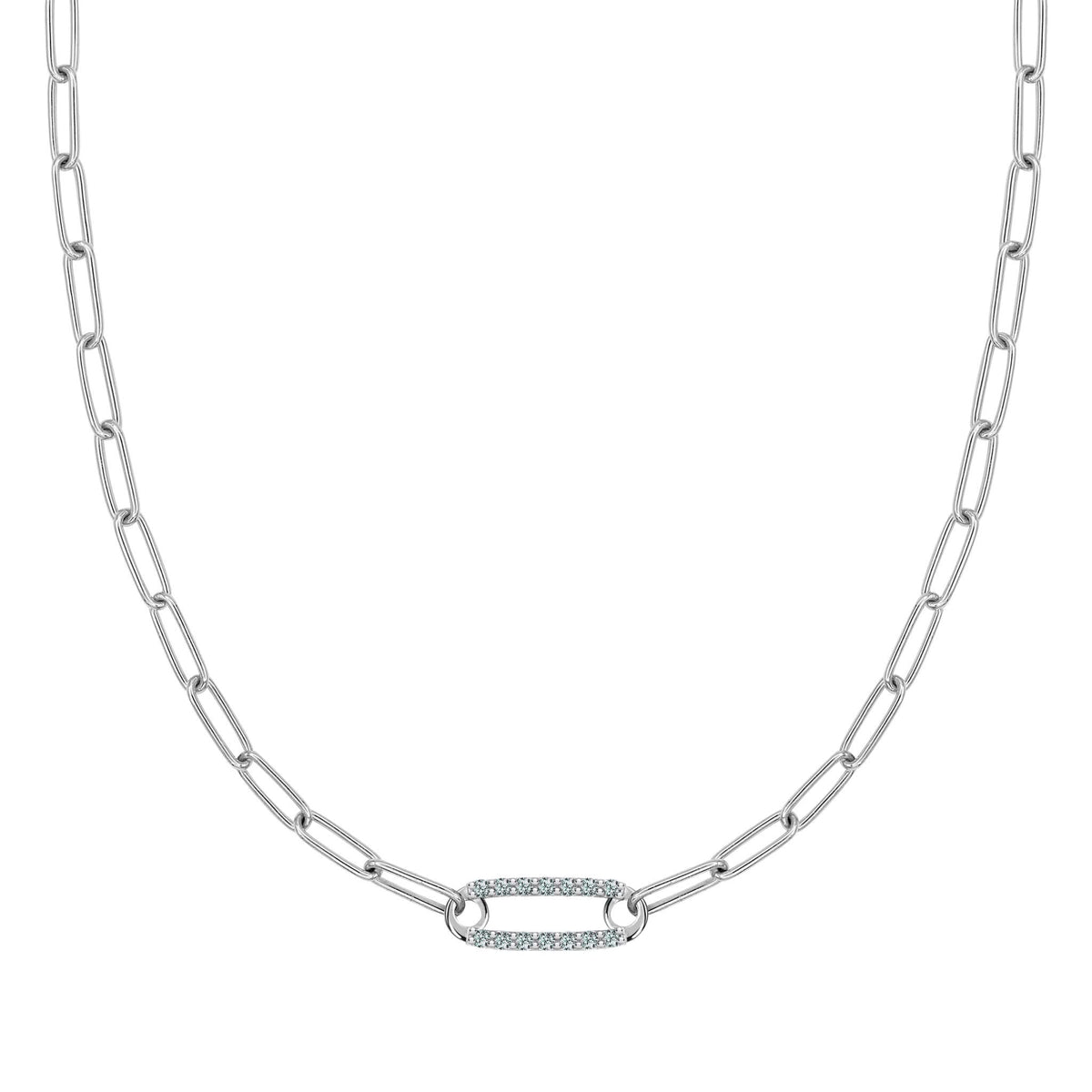 Adelaide 1 Pavé Alexandrite Link Necklace in 14k Gold (June)