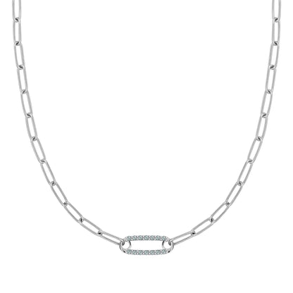 Adelaide 1 Pavé Alexandrite Link Necklace in 14k Gold (June)