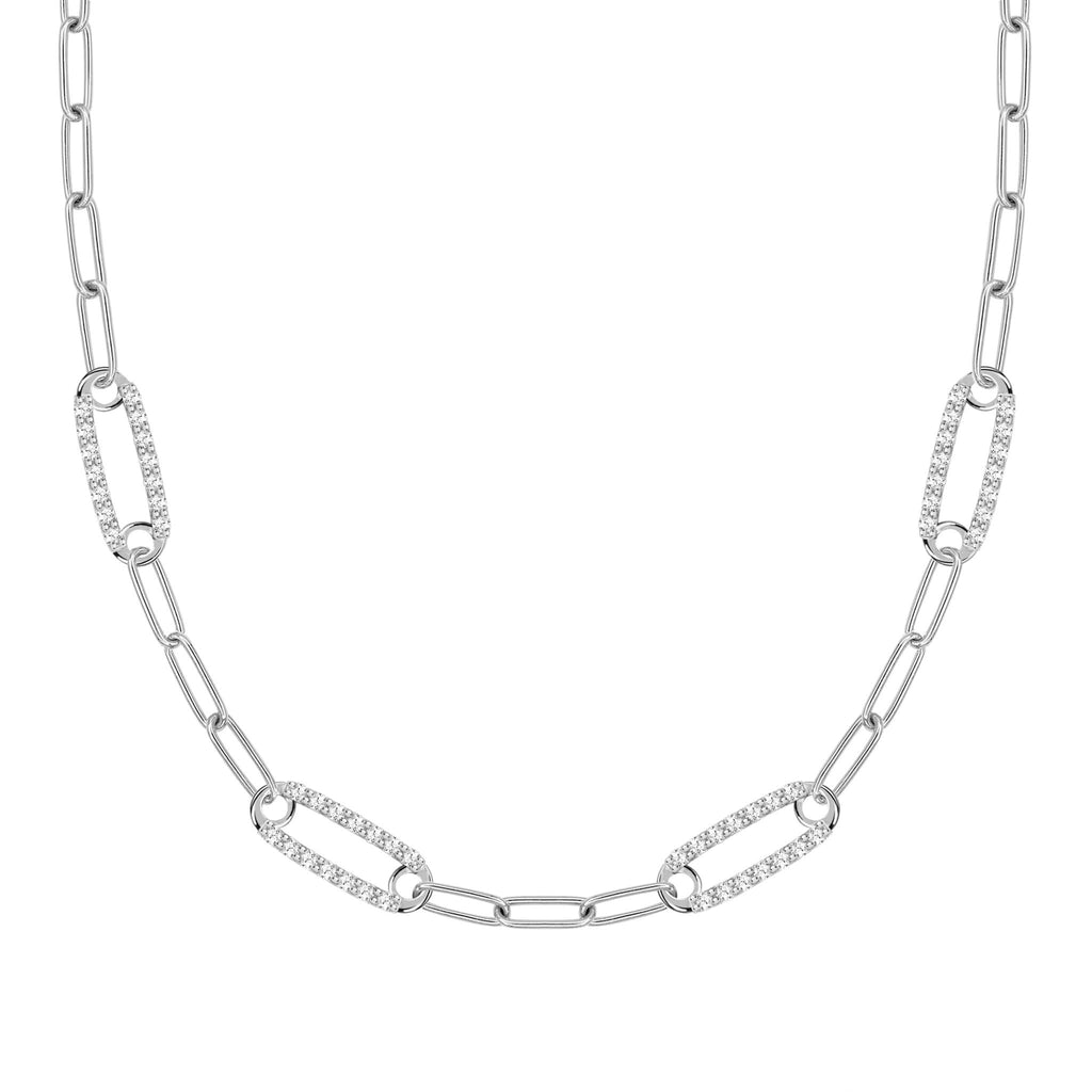 Adelaide 4 Pavé Birthstone Link Necklace in 14k Gold