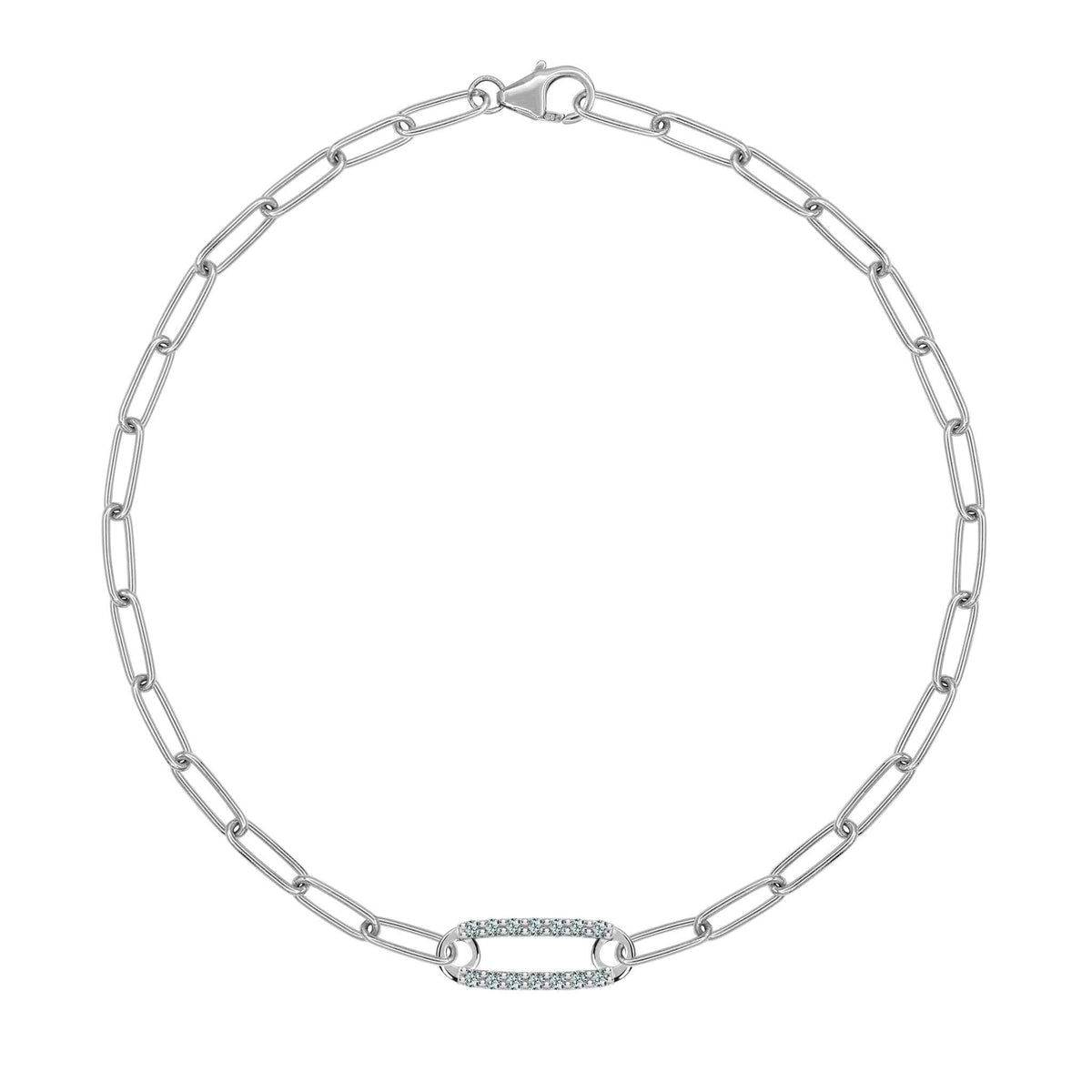 Adelaide 1 Pavé Alexandrite Link Bracelet in 14k Gold (June)