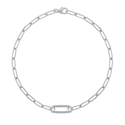 Adelaide 1 Pavé Alexandrite Link Bracelet in 14k Gold (June)