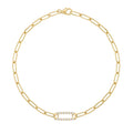 Adelaide 1 Pavé Birthstone Link Bracelet in 14k Gold