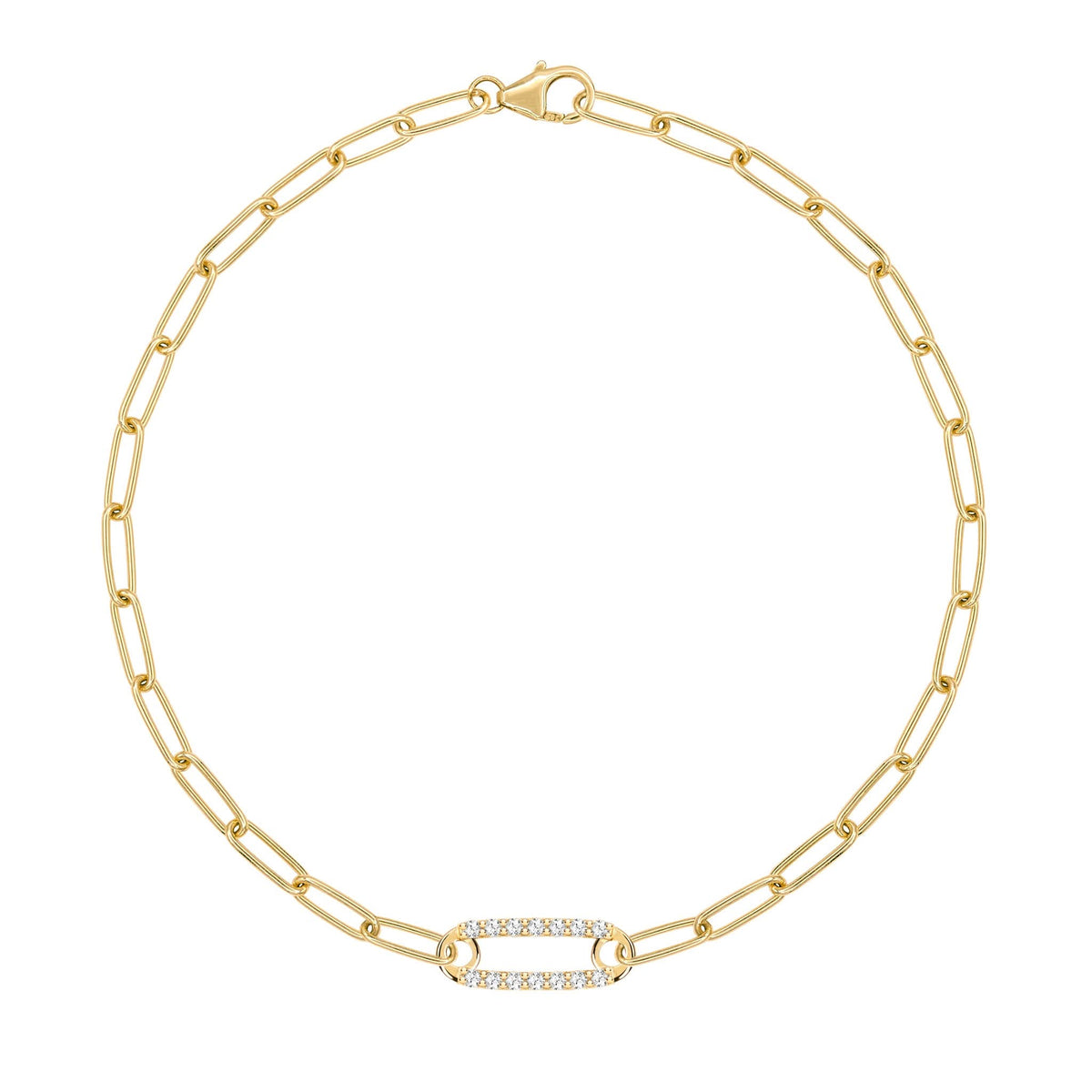 Adelaide 1 Pavé Birthstone Link Bracelet in 14k Gold