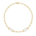 Adelaide 2 Pavé Birthstone Link Bracelet in 14k Gold