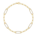 Adelaide 5 Pavé Birthstone Link Bracelet in 14k Gold