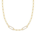 Adelaide 2 Pavé Birthstone Link Necklace in 14k Gold
