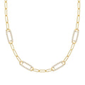 Adelaide 4 Pavé Birthstone Link Necklace in 14k Gold