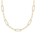 Adelaide 5 Pavé Birthstone Link Necklace in 14k Gold