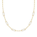 Adelaide 6 Pavé Birthstone Link Necklace in 14k Gold