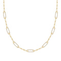 Adelaide 7 Pavé Birthstone Link Necklace in 14k Gold