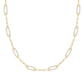 Adelaide 8 Pavé Birthstone Link Necklace in 14k Gold