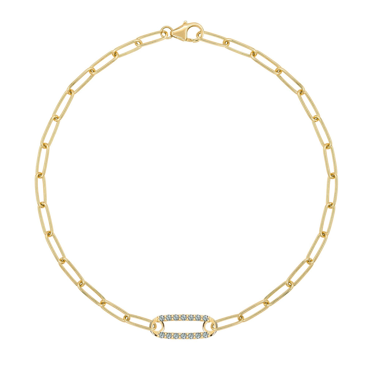Adelaide 1 Pavé Alexandrite Link Bracelet in 14k Gold (June)