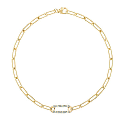 Adelaide 1 Pavé Alexandrite Link Bracelet in 14k Gold (June)