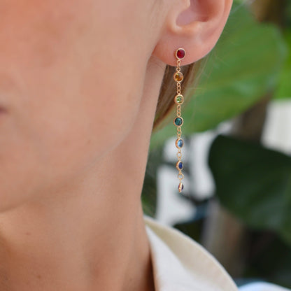 Rainbow Earrings in 14k Gold