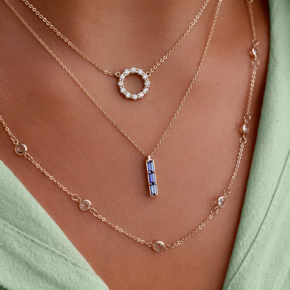 Providence 3 Birthstone Pendant in 14k Gold