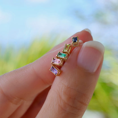 Providence Amethyst Stud Earrings in 14k Gold (February)