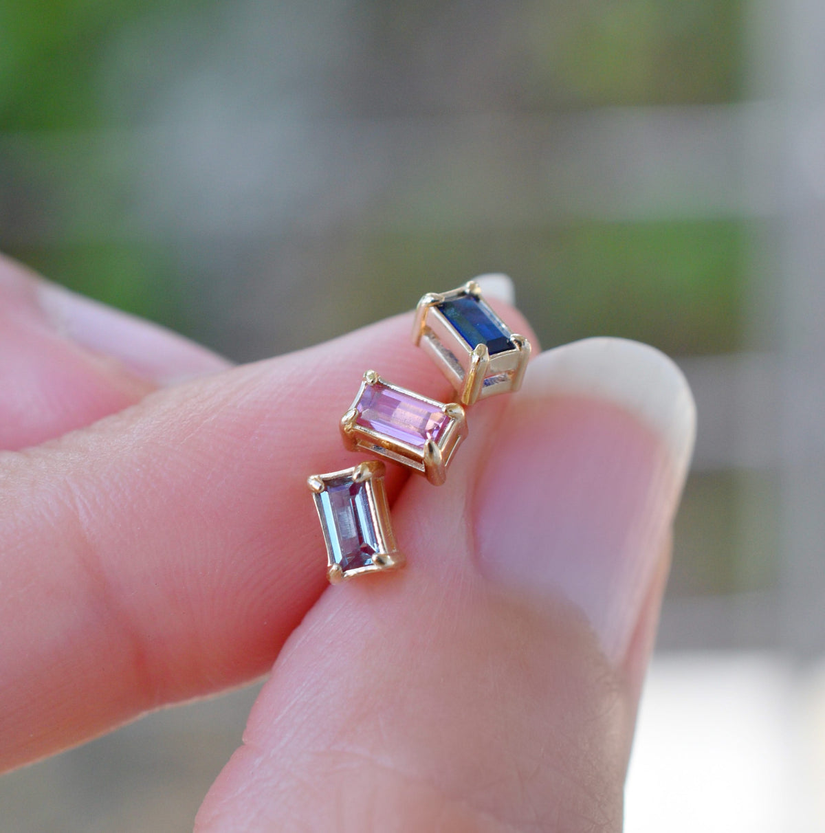 Providence Alexandrite Stud Earrings in 14k Gold (June)