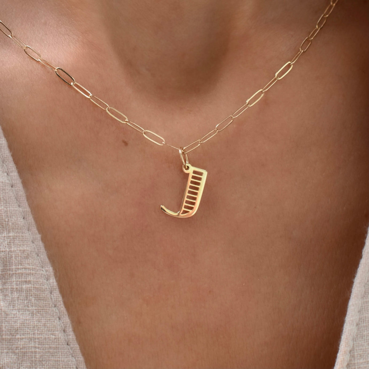 Essex Letter J Pendant in 14k Gold