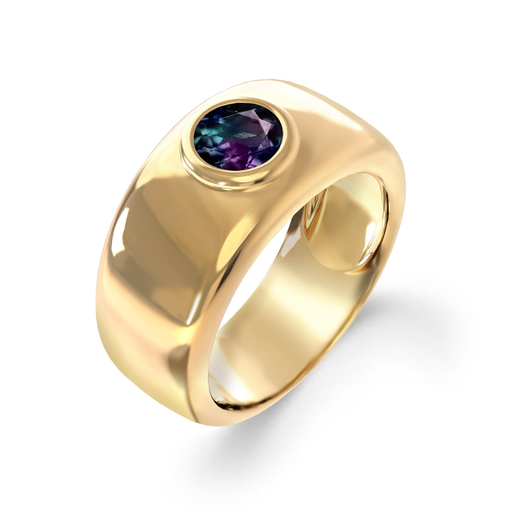 Jamestown Alexandrite Band Ring in 14k Gold (June)