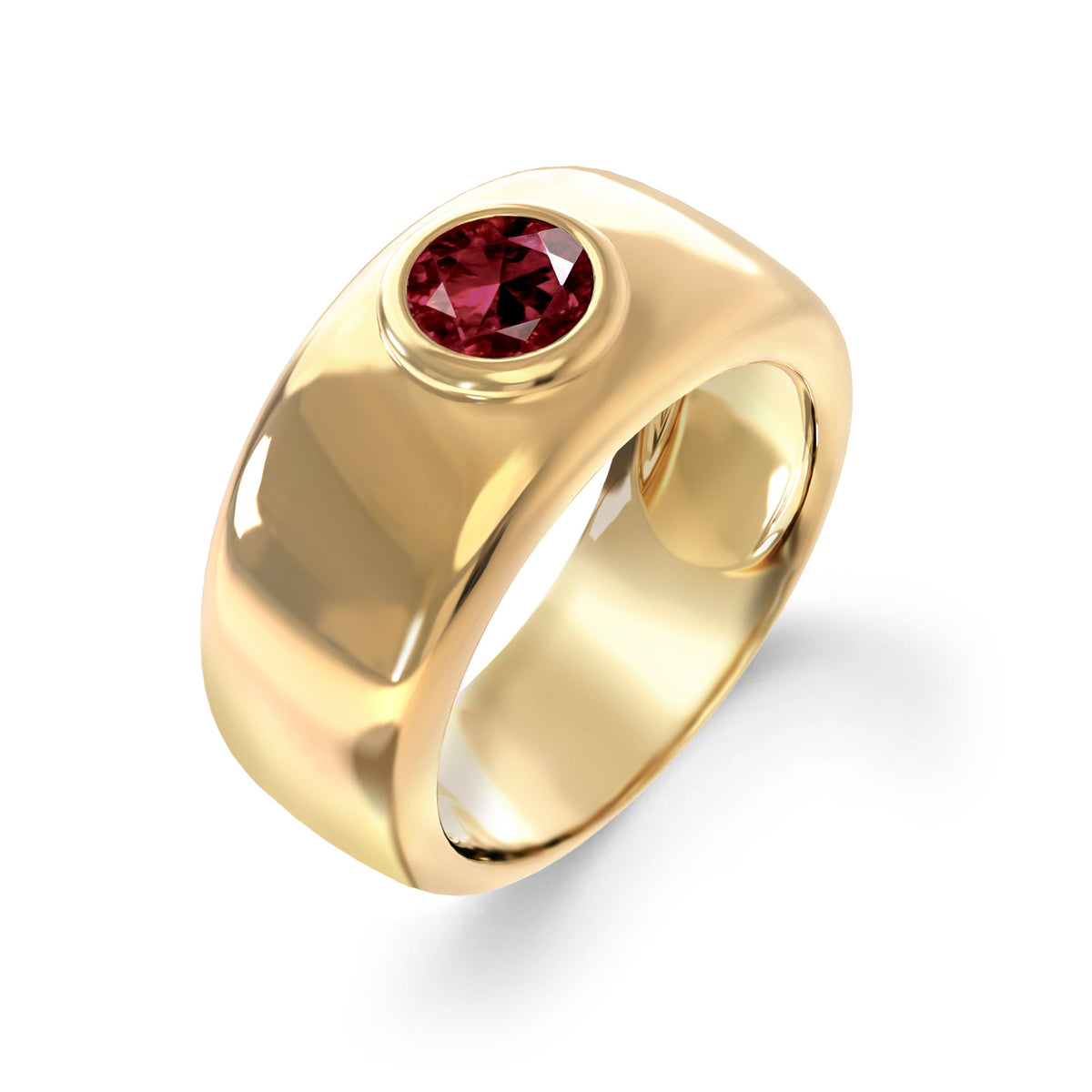 Jamestown Ruby Band Ring in 14k Gold (July)