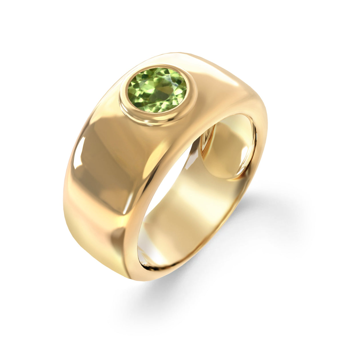 Jamestown Peridot Band Ring in 14k Gold (August)