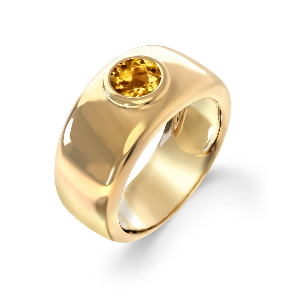 Jamestown Citrine Band Ring in 14k Gold (November)