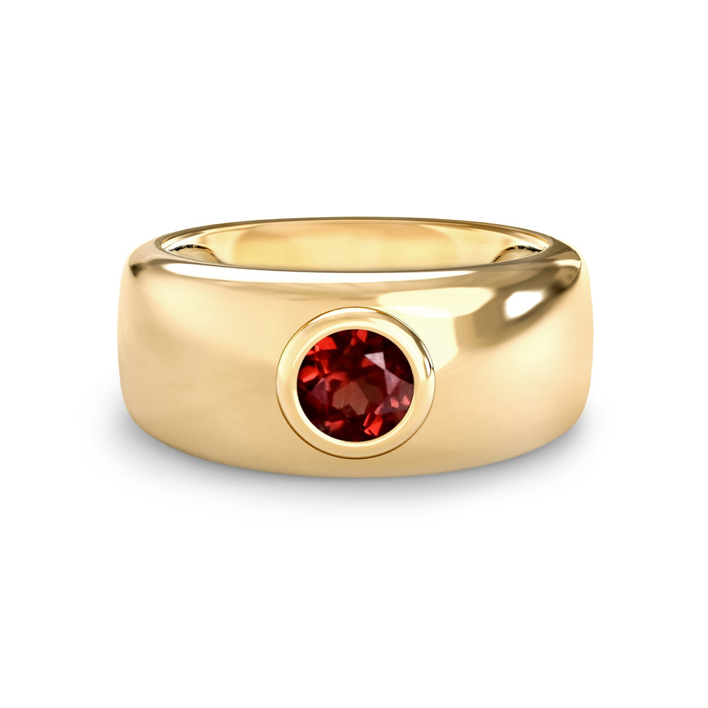 Jamestown Garnet Band Ring in 14k Gold (January)