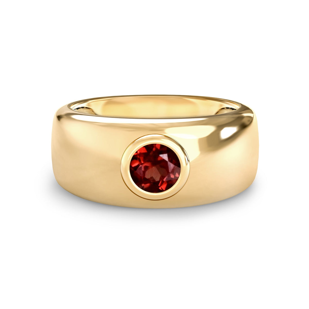 Jamestown Garnet Band Ring in 14k Gold (January)