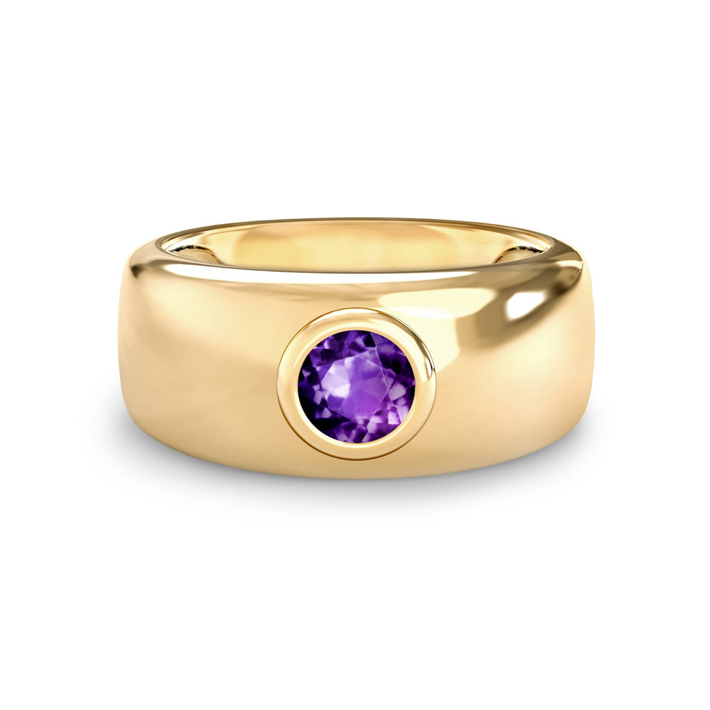 Jamestown Amethyst Band Ring in 14k Gold (February)