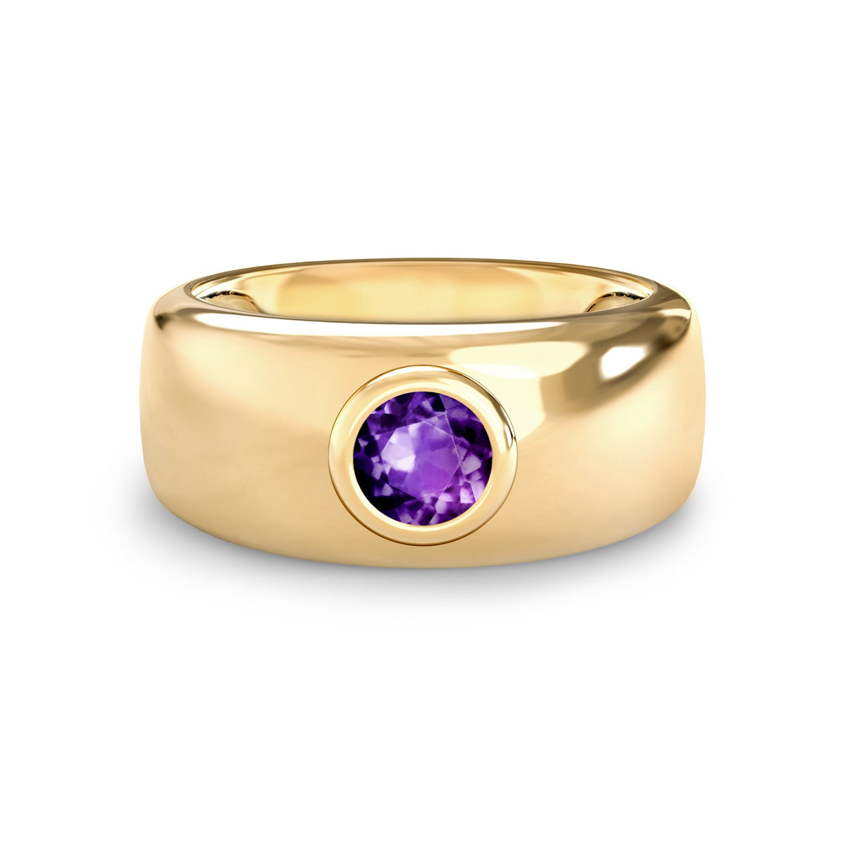 Jamestown Amethyst Band Ring in 14k Gold (February)