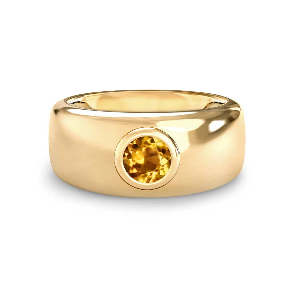 Jamestown Citrine Band Ring in 14k Gold (November)