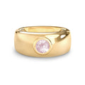 Jamestown Rose Quartz Band Ring in 14k Gold (October)