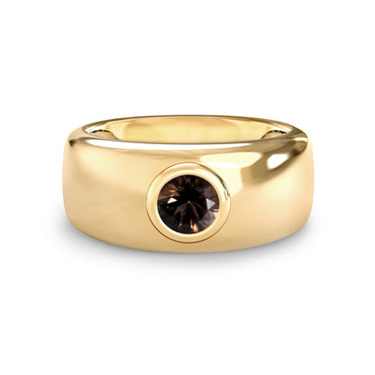 Jamestown Smoky Quartz Band Ring in 14k Gold (November)