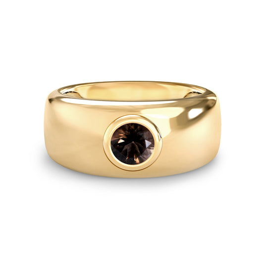 Jamestown Smoky Quartz Band Ring in 14k Gold (November)