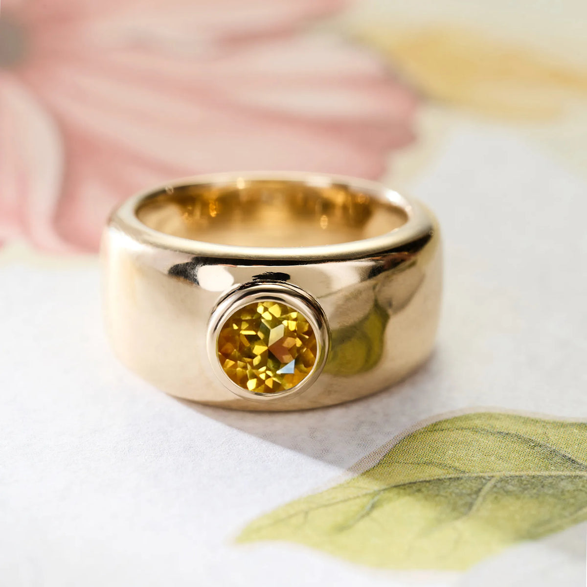 Jamestown Citrine Band Ring in 14k Gold (November)