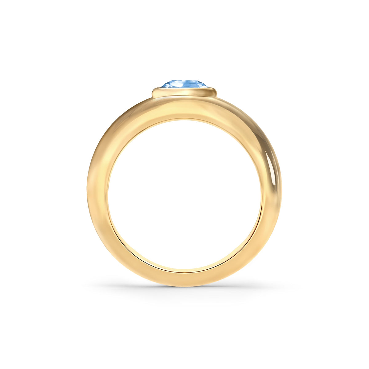 Jamestown Aquamarine Band Ring in 14k Gold (March)