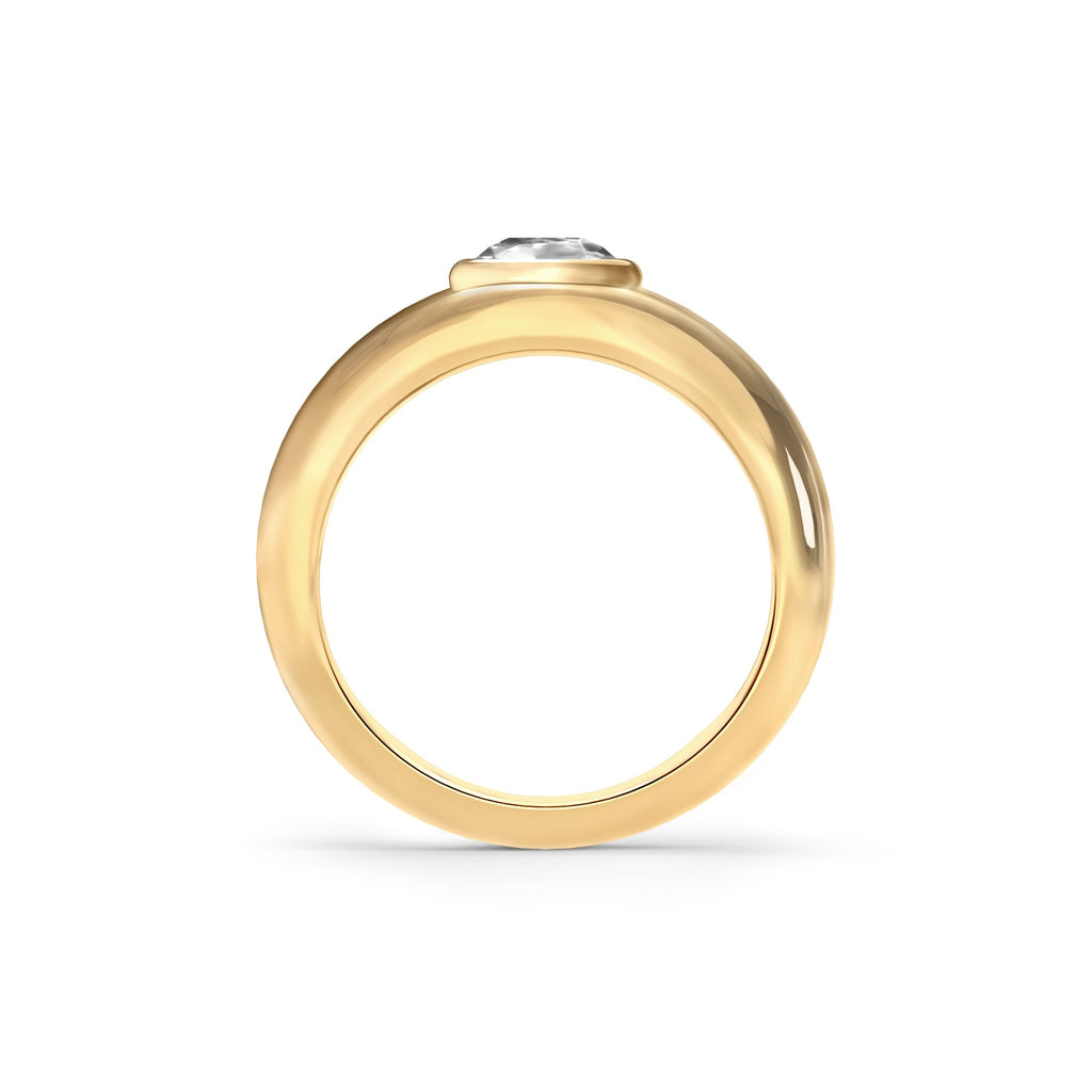Jamestown White Topaz Band Ring in 14k Gold (April)