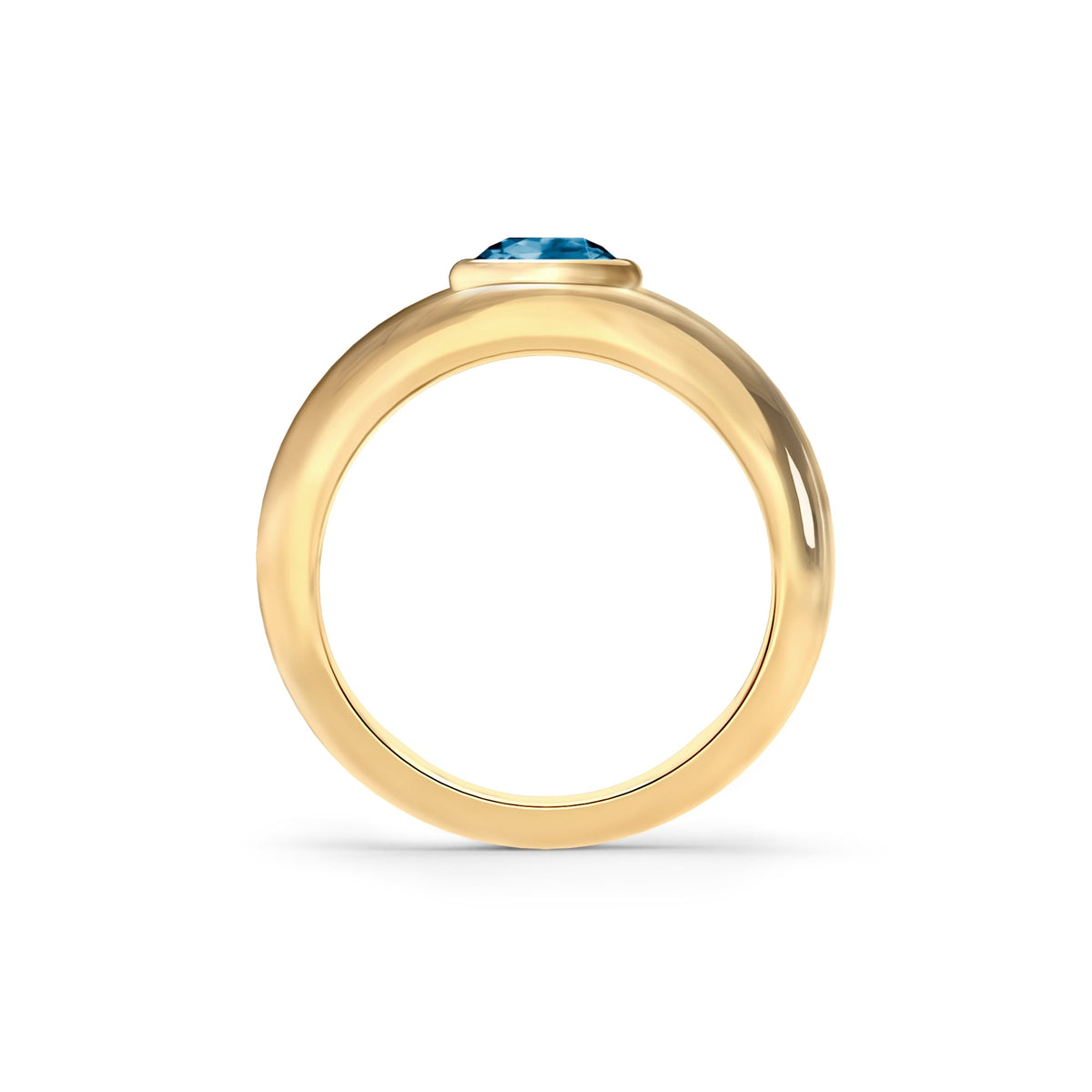 Jamestown Atlantic Blue Topaz Band Ring in 14k Gold (December)