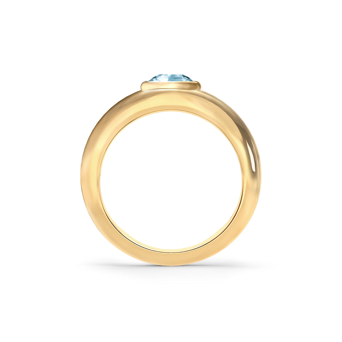 Jamestown Nantucket Blue Topaz Band Ring in 14k Gold (December)