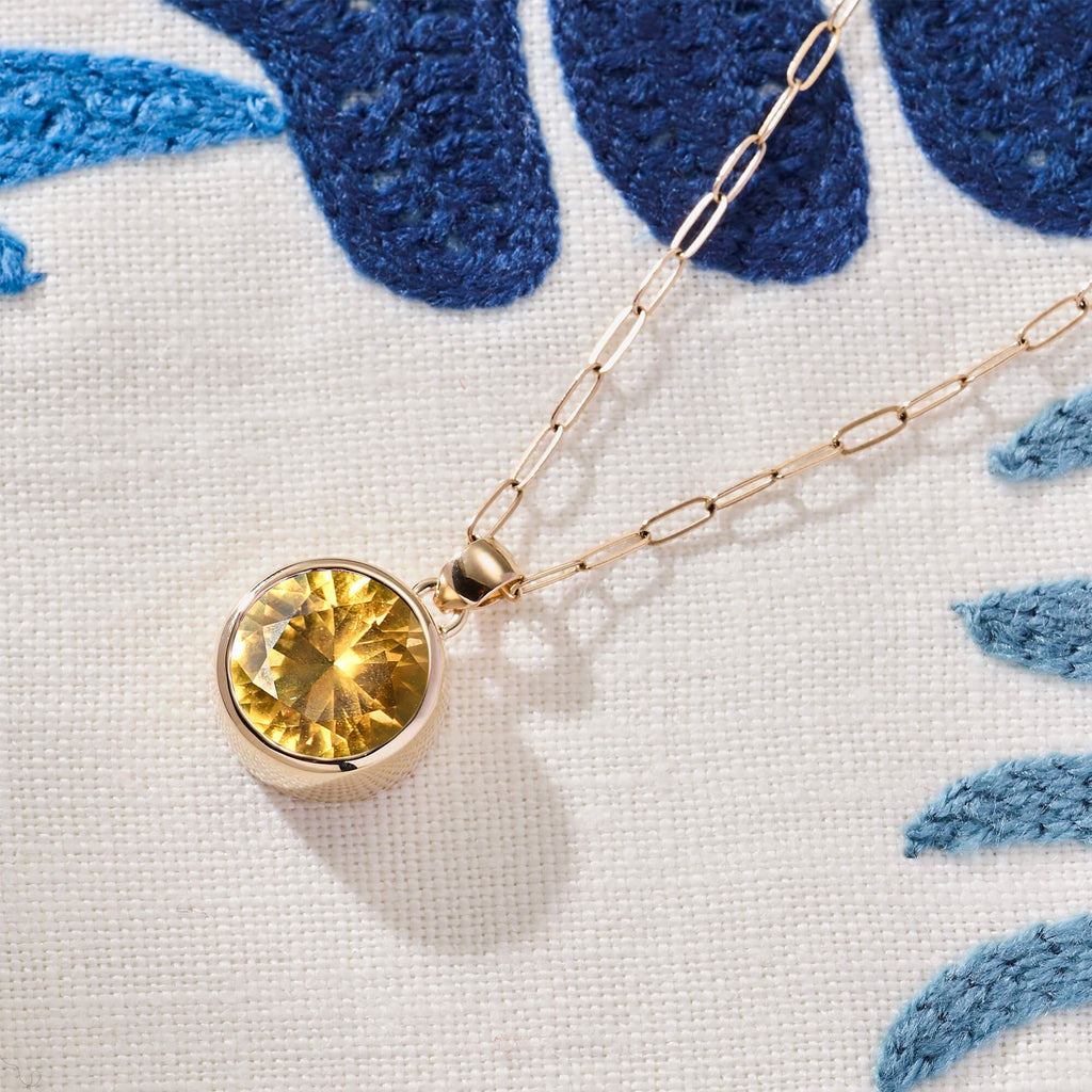Jamestown Citrine Pendant in 14k Gold (November)