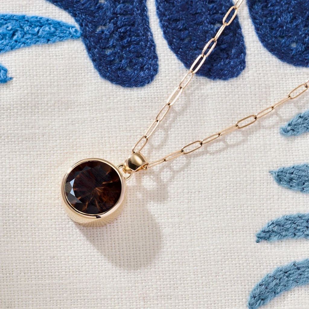 Jamestown Smoky Quartz Pendant in 14k Gold (November)