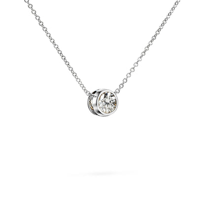 Jamestown White Topaz Solitaire Necklace in 14k Gold (April)