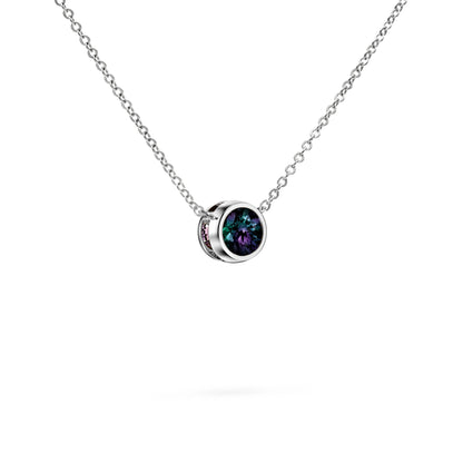 Jamestown Alexandrite Solitaire Necklace in 14k Gold (June)