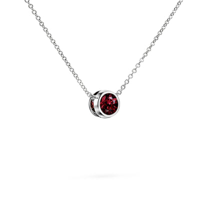 Jamestown Ruby Solitaire Necklace in 14k Gold (July)