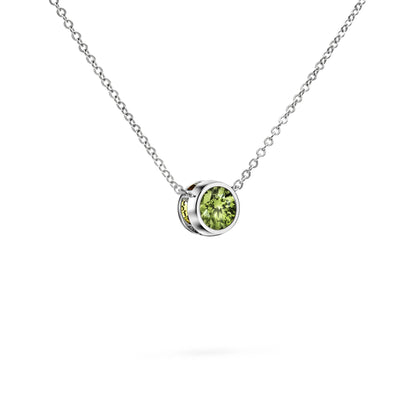 Jamestown Peridot Solitaire Necklace in 14k Gold (August)