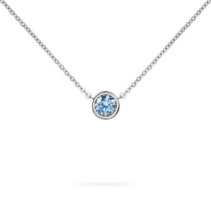 Jamestown Aquamarine Solitaire Necklace in 14k Gold (March)