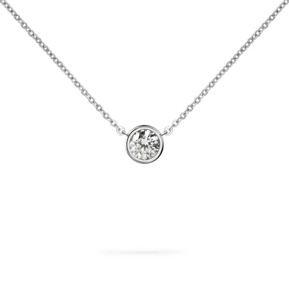 Jamestown White Topaz Solitaire Necklace in 14k Gold (April)