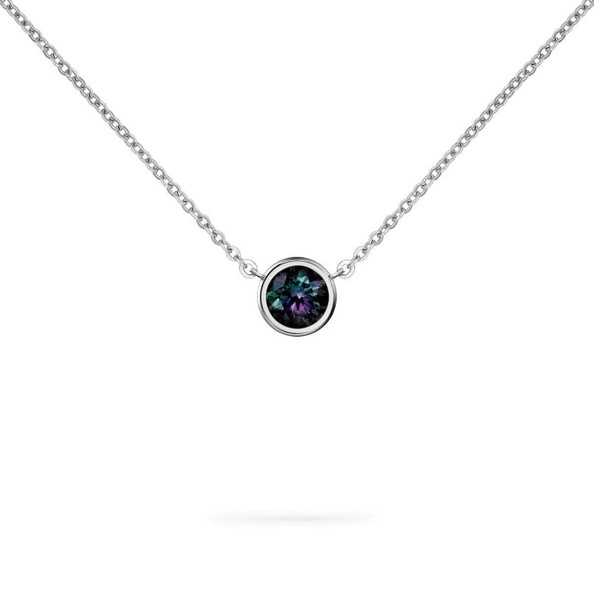 Jamestown Alexandrite Solitaire Necklace in 14k Gold (June)